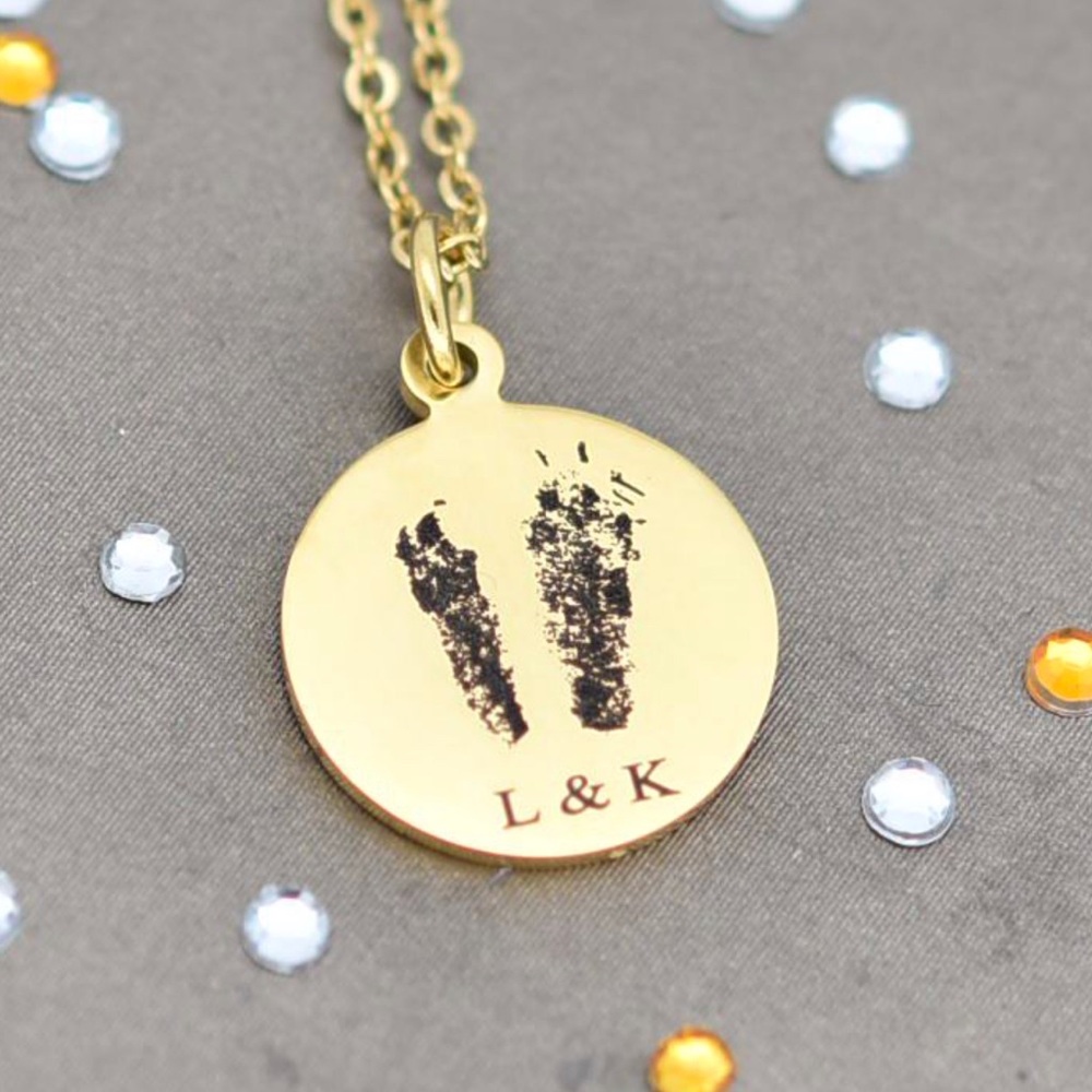 custom pet foot print dog cat rabbit necklace